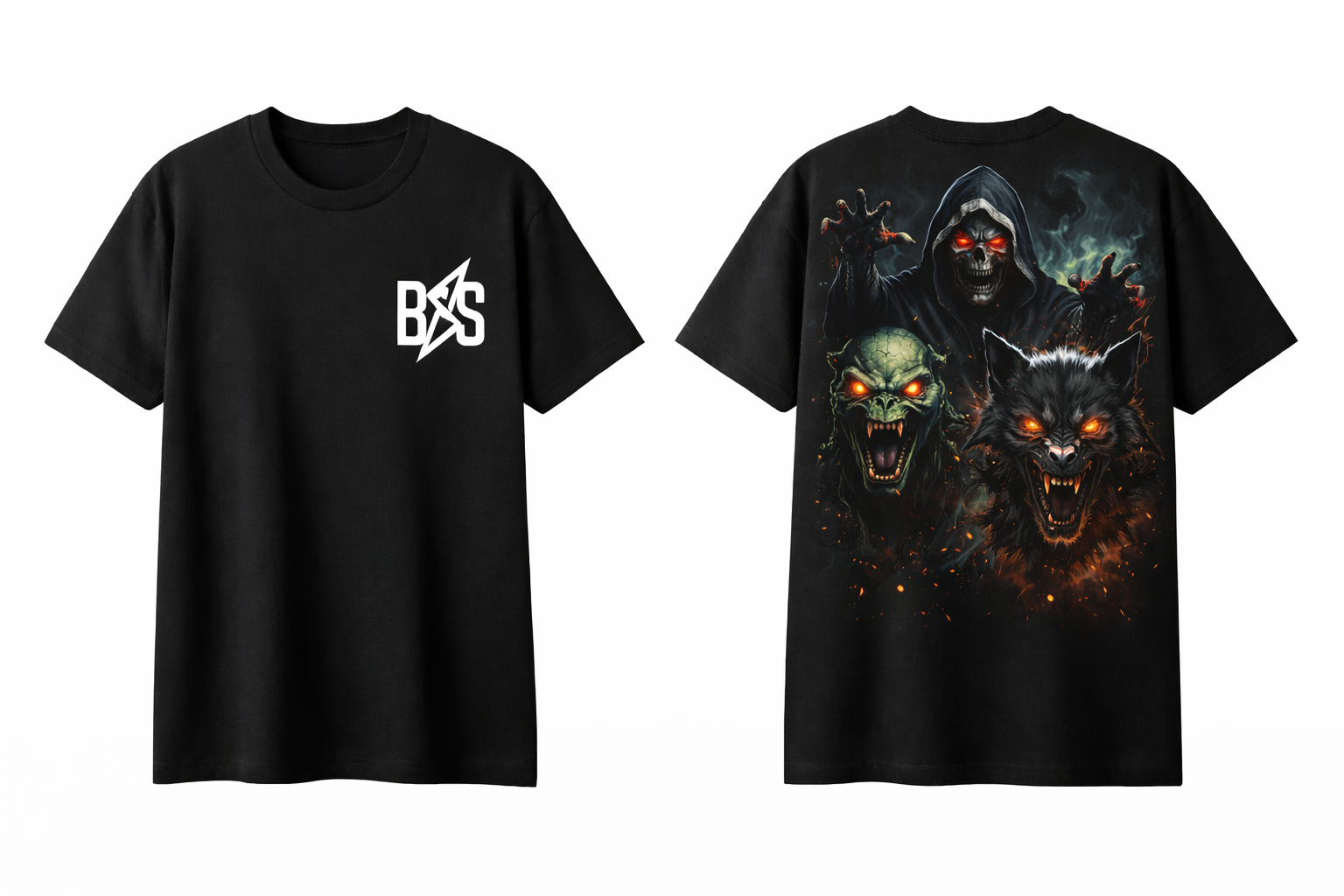 Horror-themed fashion with dark graphic